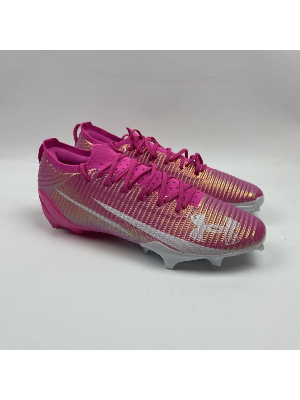 Under Armour Blur Pro Metallic Holographic Pink Football Cleats Men Sz 16 US